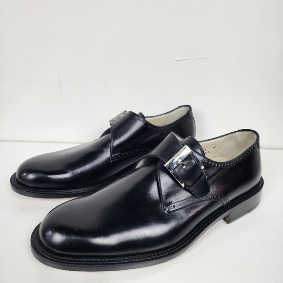 Bruno Magli Black Leather Buckle Oxfords, Size 11 main image 4